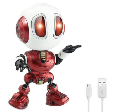 MING YING 66 Mini Die Cast Intelligent Metal Robot Toy with Recording Voice, Colorful Flashing Lights & Cool Sounds - Imported from UK
